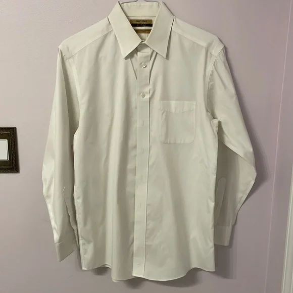 gold label white dress shirts Men's White Two-Ply Cotton Classic Fit Premium Formal Shirt main image 0